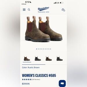 NWT Blundstone Rustic Brown Leather Boots